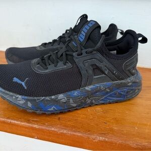 Puma Kids Black and Blue Sneakers